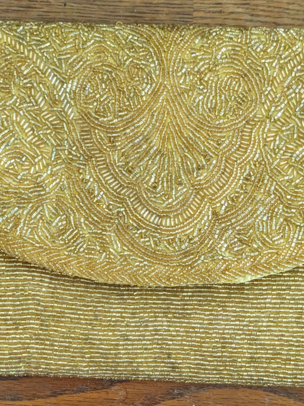 Vintage Beaded Evening Bag Lot (2) Carolyne Barton Gold Clutch & White Clam Shel